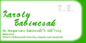 karoly babincsak business card